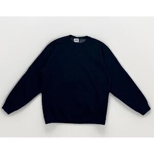 Vtg 90s Streetwear Mens Large Faded Blank Heavyweight Crewneck Sweatshirt Navy